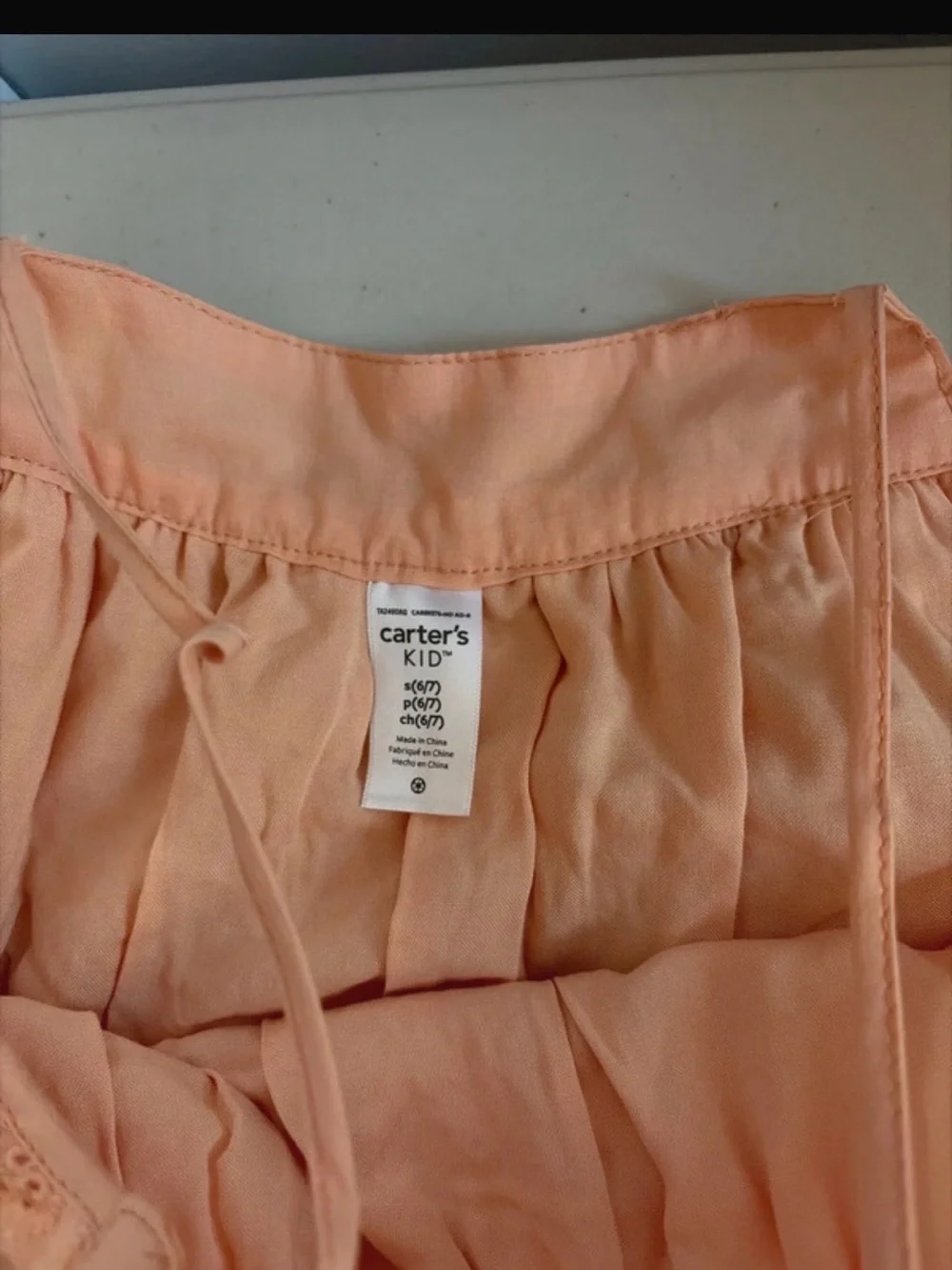 Carter's Peach Eyelet Tiered Sundress